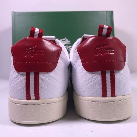 LACOSTE Mens Carnaby Evo 11 Casual Shoes White Red main image 8